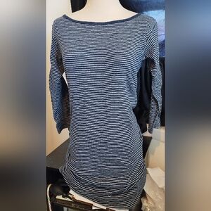 Small Trades Navy White Striped Dress